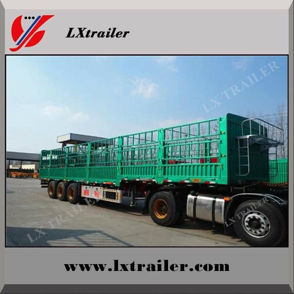 Tri-axle 12 wheels cargo transport dropside trailer fence semi-trailer 2
