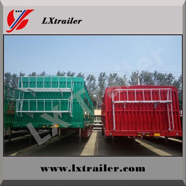 Tri-axle 12 wheels cargo transport dropside trailer fence semi-trailer 5