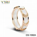 Wholesale Fashion Jewelry Brand Inlay Zircon Ceramic 925 Silver Ring