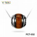 Fashion Westen wood inlaid stainless steel jewelry pendant 1