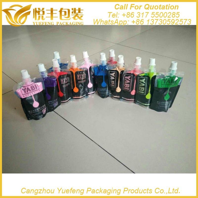packaging liquid stand up pouch with cap