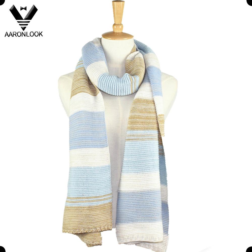 Winter Beautiful Stripe Big Womens Knit Scarf