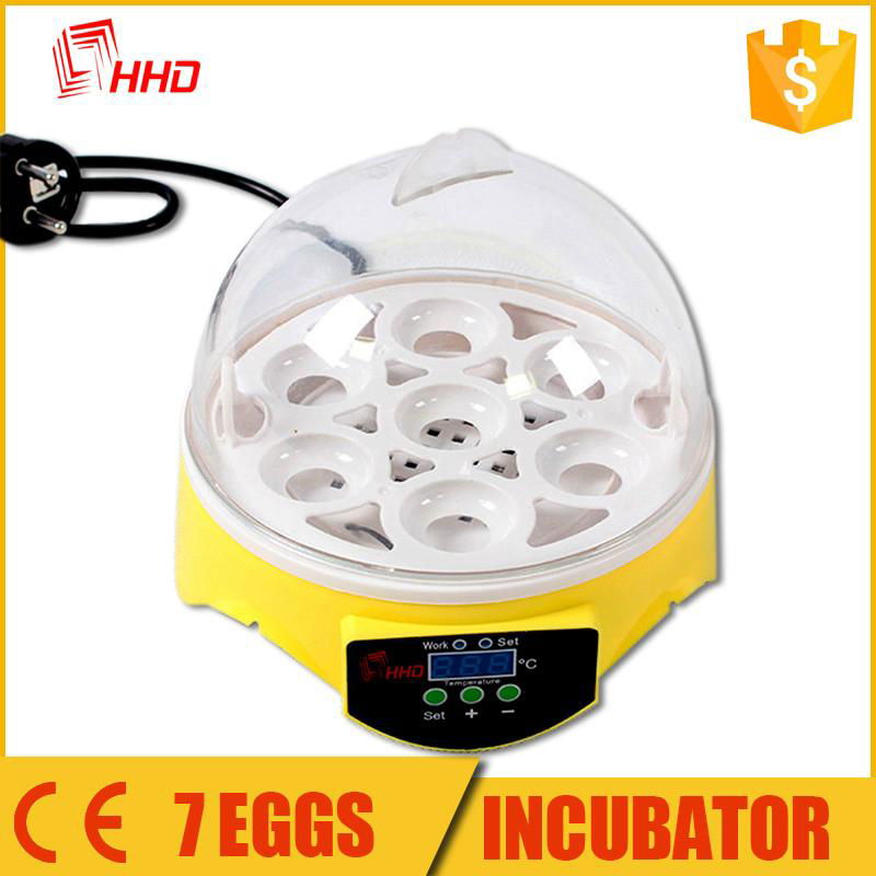 HHD 2017 hot sale intelligent Mini egg incubator for 7 eggs YZ9-7
