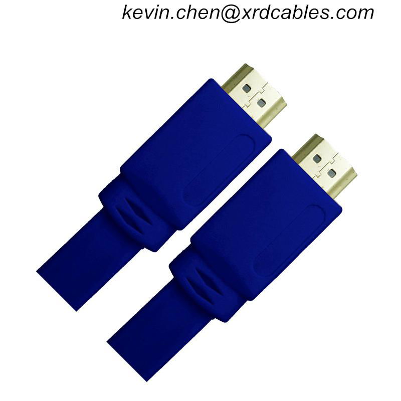 High speed Gold Plated Plug Male-Male flat HDMI Cable 1.4 Version HD 1080P 3D fo 5