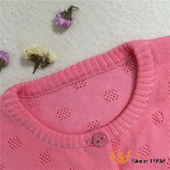 Girl Cardigan Sweater with Pointelle Stitch