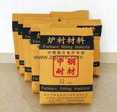 For induction furnace refractory working