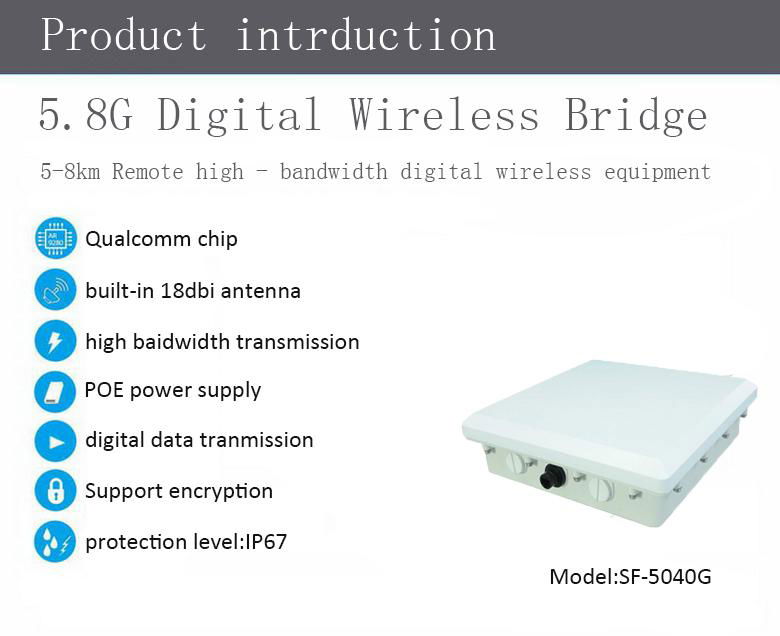 8km Wireless WiFi Transmitter and Receiver, Wireless Network Coverage Equipment