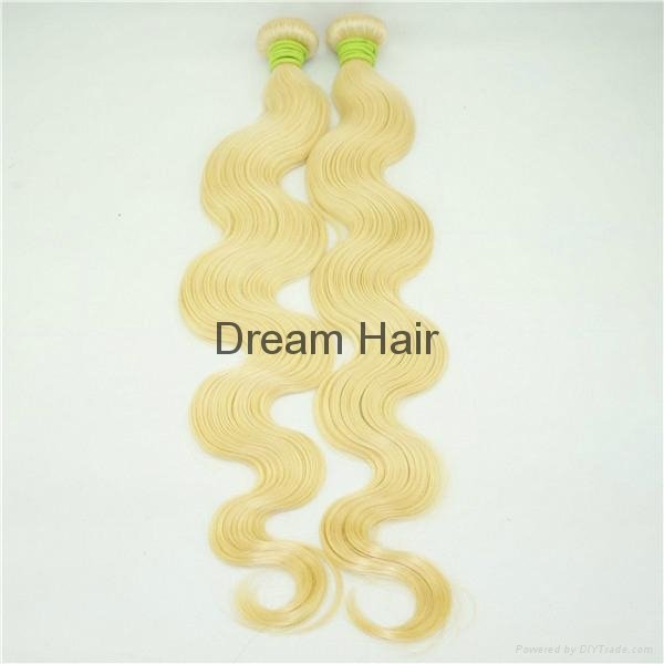 body wave blond human hair weave color613# 2
