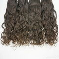 loose curly virgin human hair weft natural hair extensions 3