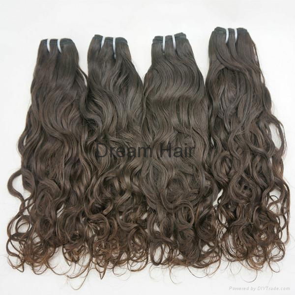 loose curly virgin human hair weft natural hair extensions 2