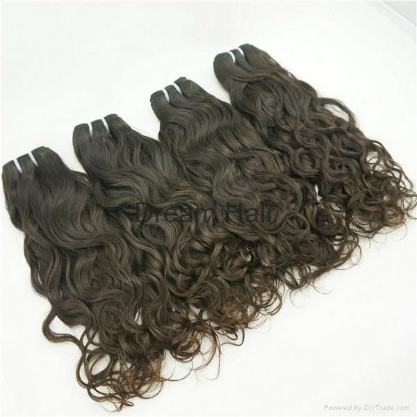 loose curly virgin human hair weft natural hair extensions 4