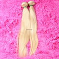 straight blond human hair weave