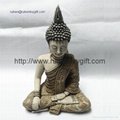 9 Inch Bronze Polystone Sitting Buddha Statue