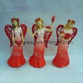 Set Of Three 12 Inch Red Resin Angel Figurine 1