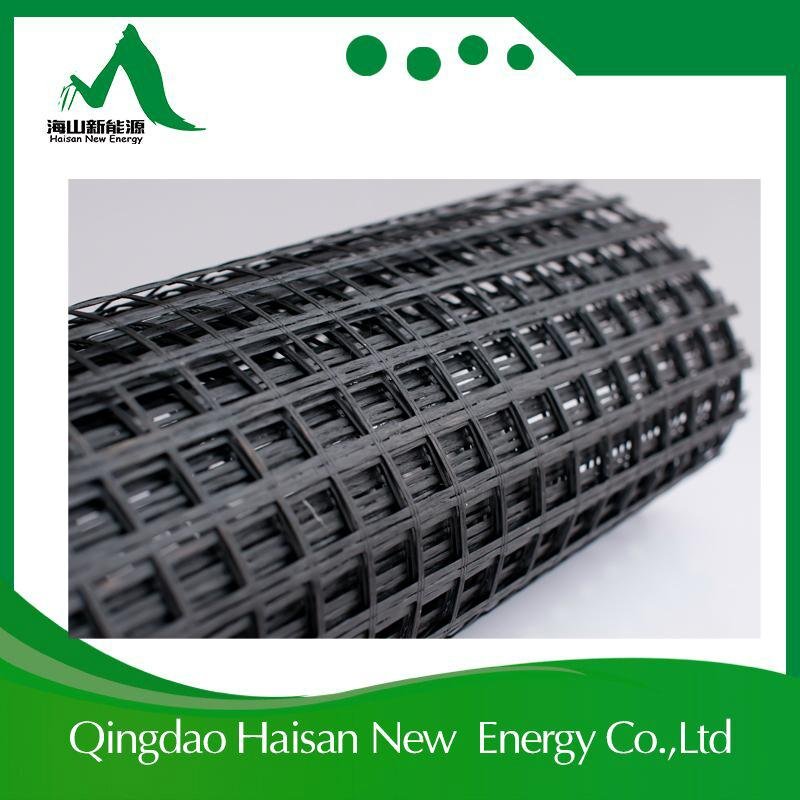 50KN/m Biaxial Fiberglass geogrid used in road expansion with CE certificate 3