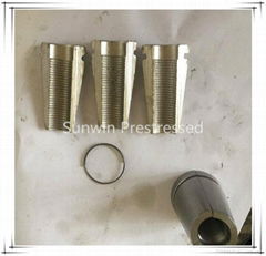 3 part Wedges for prestressed strand