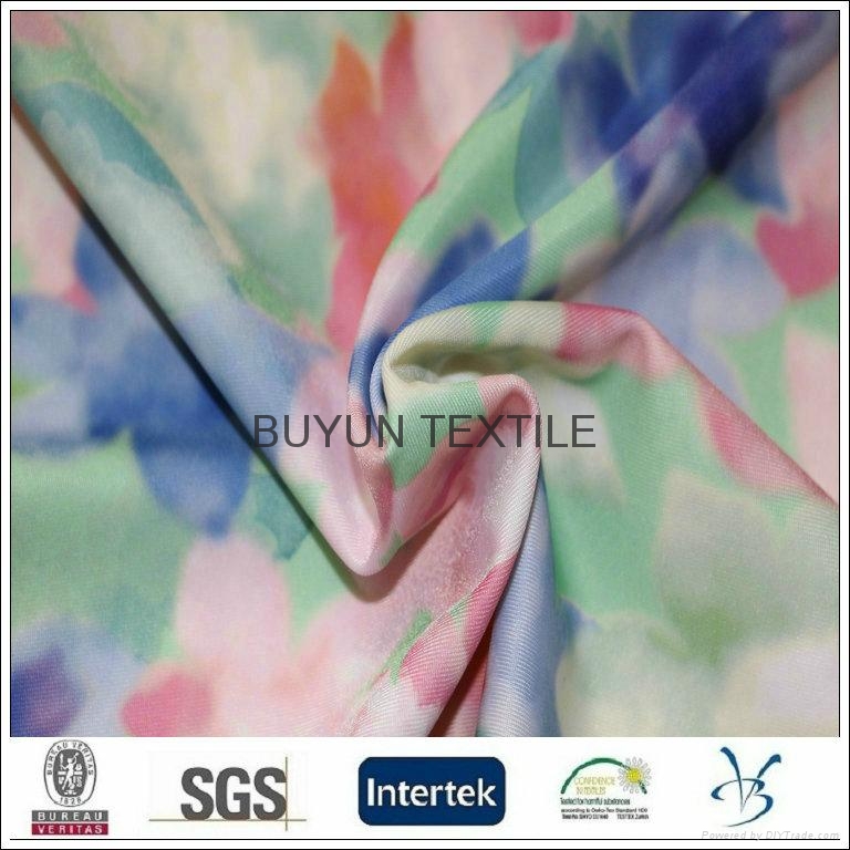 polyester spandex shinny bright stretch fabric for swimwear yoga blend