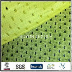 polyester small hole tricot pearl mesh football jersey fabric for sportwear