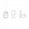 Two piece gravity  flushing ceramic wc toilet 5