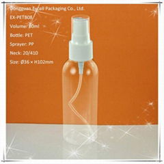 80ml PET Cosmo Round Bottle with Mist Sprayer