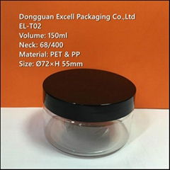 150ml PET Container and Jar for Cosmetic Packaging