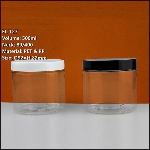 500ml Transparent PET Cosmetic Container
