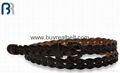 Ladies Buckle Wrapped Leather Braided Belt 3