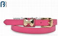 Red PU Belt With Gold Shine Metal 2