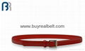 Ladies Red Stitching PU Belt