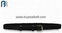 Ladies Braided Leather Belt