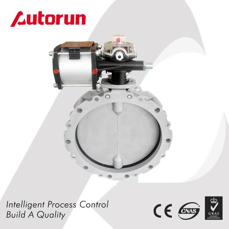 Flang Cement Powder Pneumatic Aluminium Plate Butterfly Valve 2