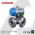 Stainless Steel Flange 3-Way Pneumatic Ball Valve