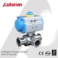 3-Way Sanitary Pneumatic Ball Valve