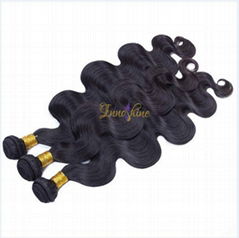 Wholesale  Natural Virgin Remy Indian Human body Weave human hair weft/weaving