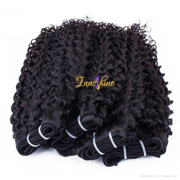 Innoshinehair  Wholesale Virgin brazilian Deep Curly Hair weft hair weaving