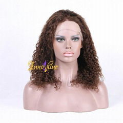 100%Wholesale Good Quality Brazilian Water Wave Human Hair Remy Full Lace wigs