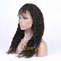 100%Wholesale cheap Good Quality Brazilian  Water Wave Human Hair Full Lace Wig  2
