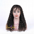 100%Wholesale cheap Good Quality Brazilian  Water Wave Human Hair Full Lace Wig 