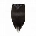 100% Best Hair Extensions Virgin Straight Remy Human Hair Clip in Hair Extension 5