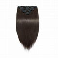 100% Best Hair Extensions Virgin Straight Remy Human Hair Clip in Hair Extension 4