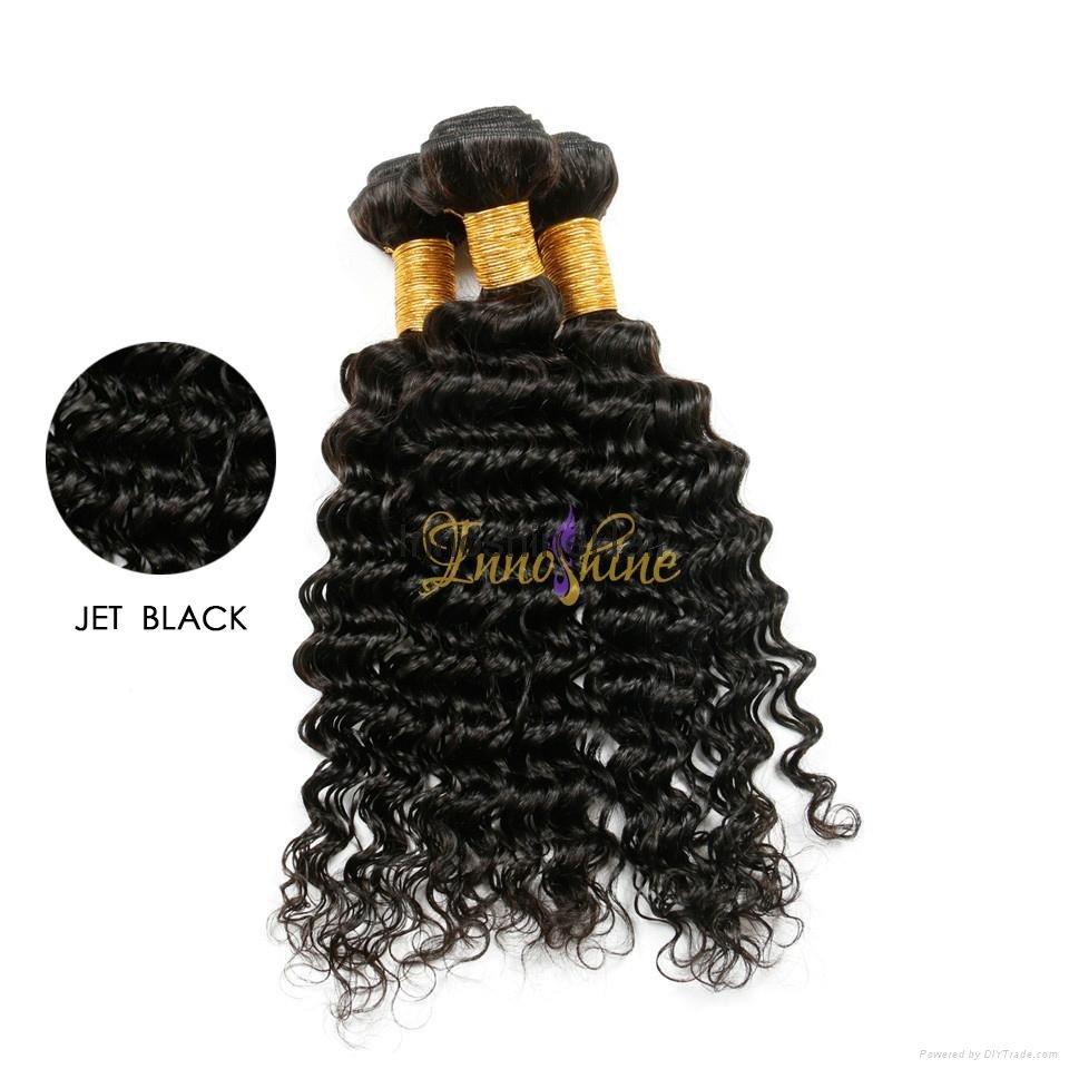 Loose wave human hair weft 100% remy hair weaving 5