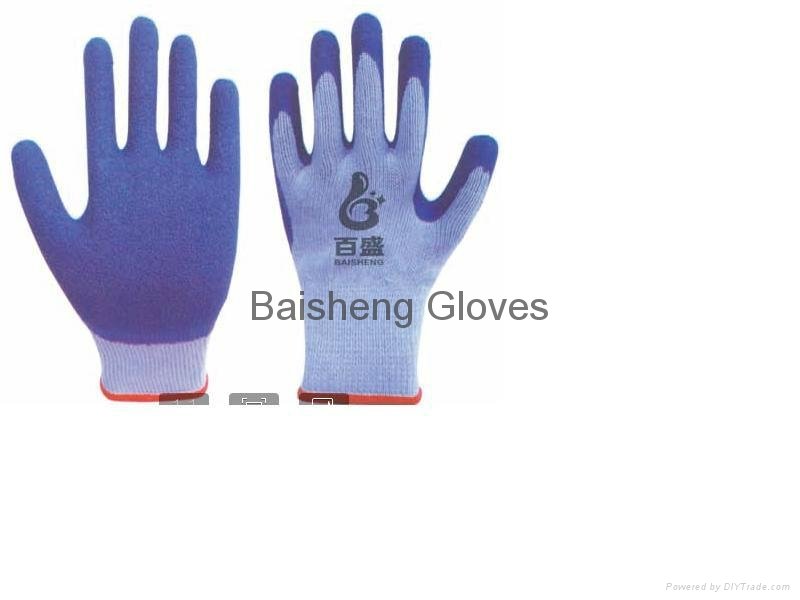 10G TC gloves Latex coated crinkle