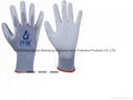 13G grey polyester glove with grey PU coated 1