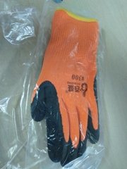 10 gauge loop polyester liner with latex foam finished palm coating glove
