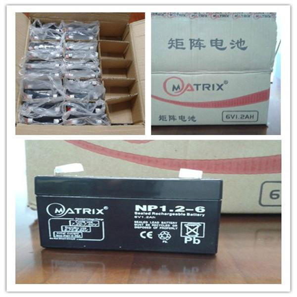 6v 1.2ah Matrix sealed lead acid battery 2