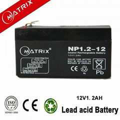 Matrix 12V1.2AH sealed lead acid battery