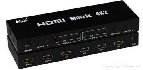 索飛翔工廠批發高清4K HDMI矩陣4X2一件代發