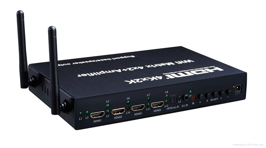SFX高清4KHDMI矩阵 4X2 Wifi HDMI 4K 带功放矩阵可一件代发 2