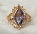 Korean popular charm purple diamond ring Restoring ancient ways 2