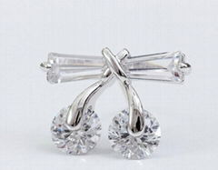Cherry zircon diamond earrings Small